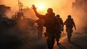Soldiers in a Battlefield 6 campaign mission environment